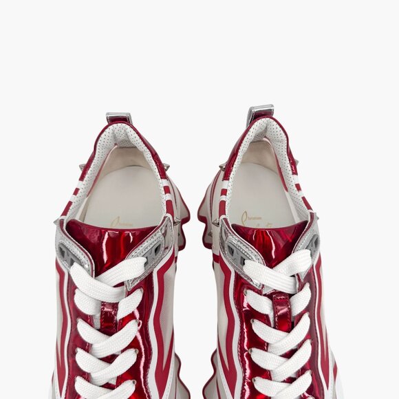 Christian Louboutin Sharkina White Mesh Red Sneakers Size 41 US 11 Women's 6947 - Picture 6 of 15